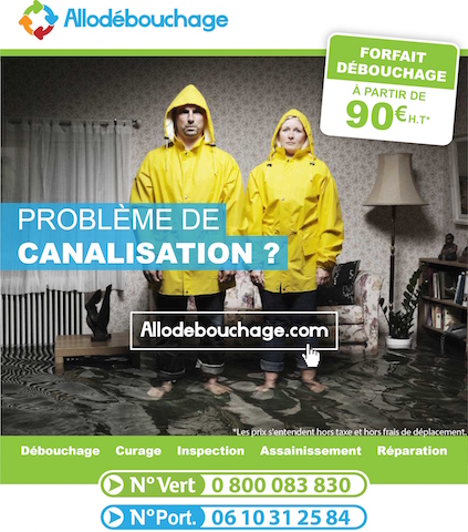 Publicité débouchage de canalisation
